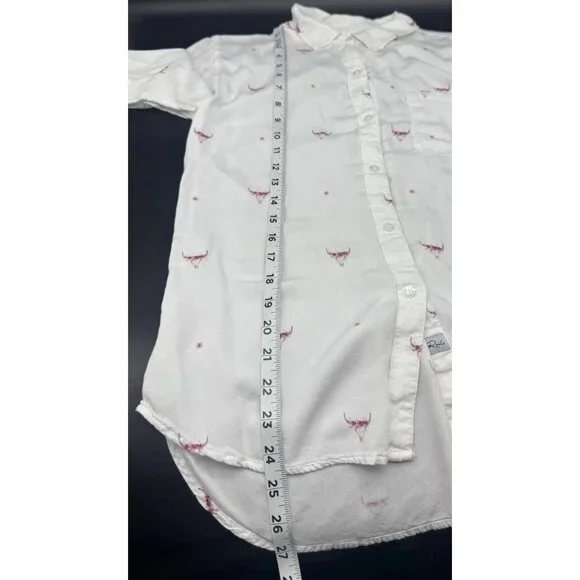 Rails Rosci Indio Bull Skull Long Sleeve Womens Button Down Top S Western Casual - Picture 8 of 10